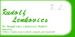 rudolf lenkovics business card